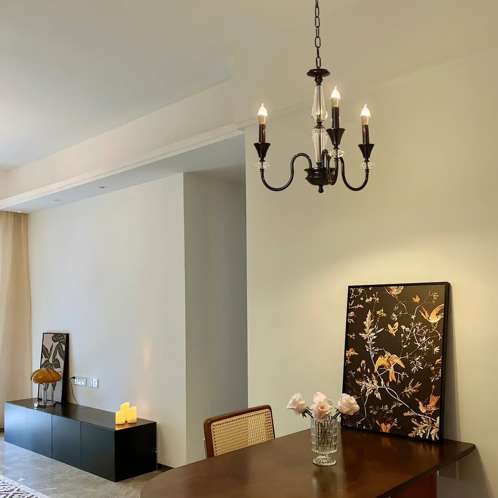 Lustra Chandelier Noir & Cristal Candelabre - Neutralighting