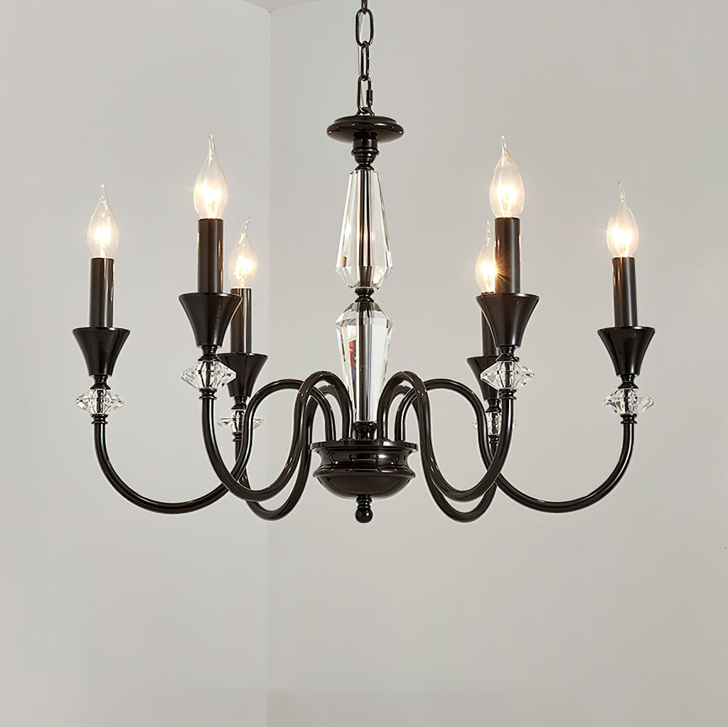 Lustra Chandelier Noir & Cristal Candelabre - Neutralighting