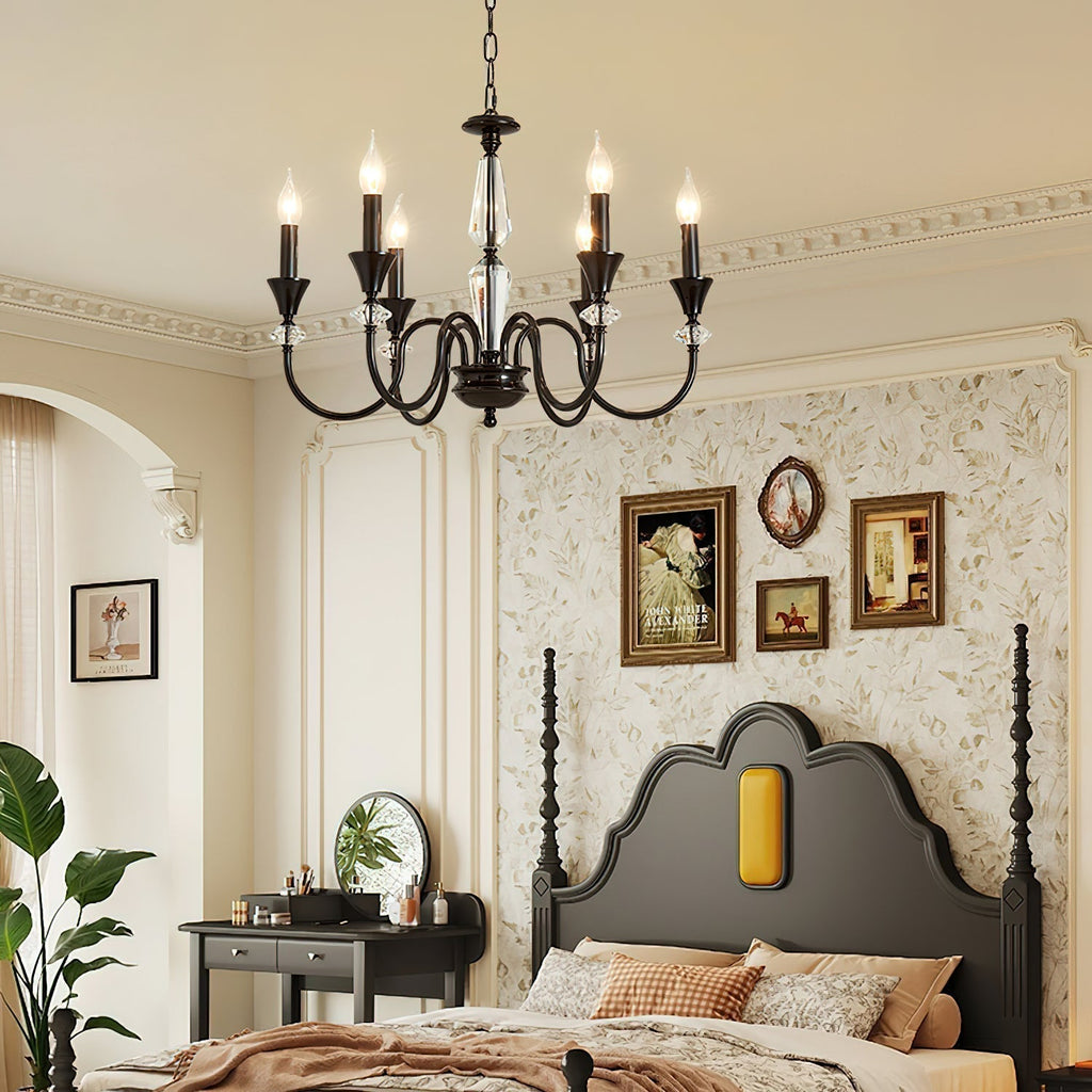 Lustra Chandelier Noir & Cristal Candelabre - Neutralighting