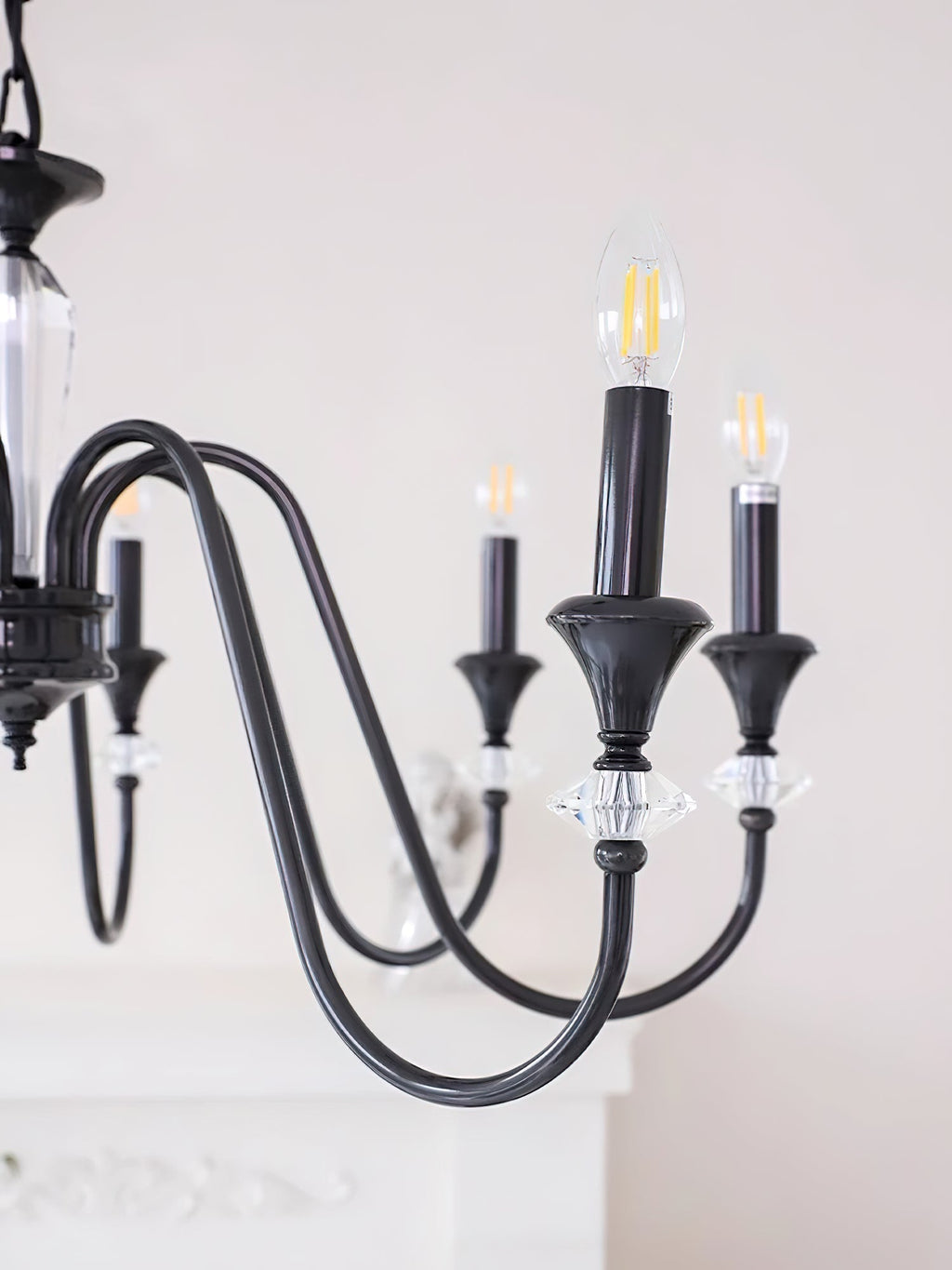 Lustra Chandelier Noir & Cristal Candelabre - Neutralighting