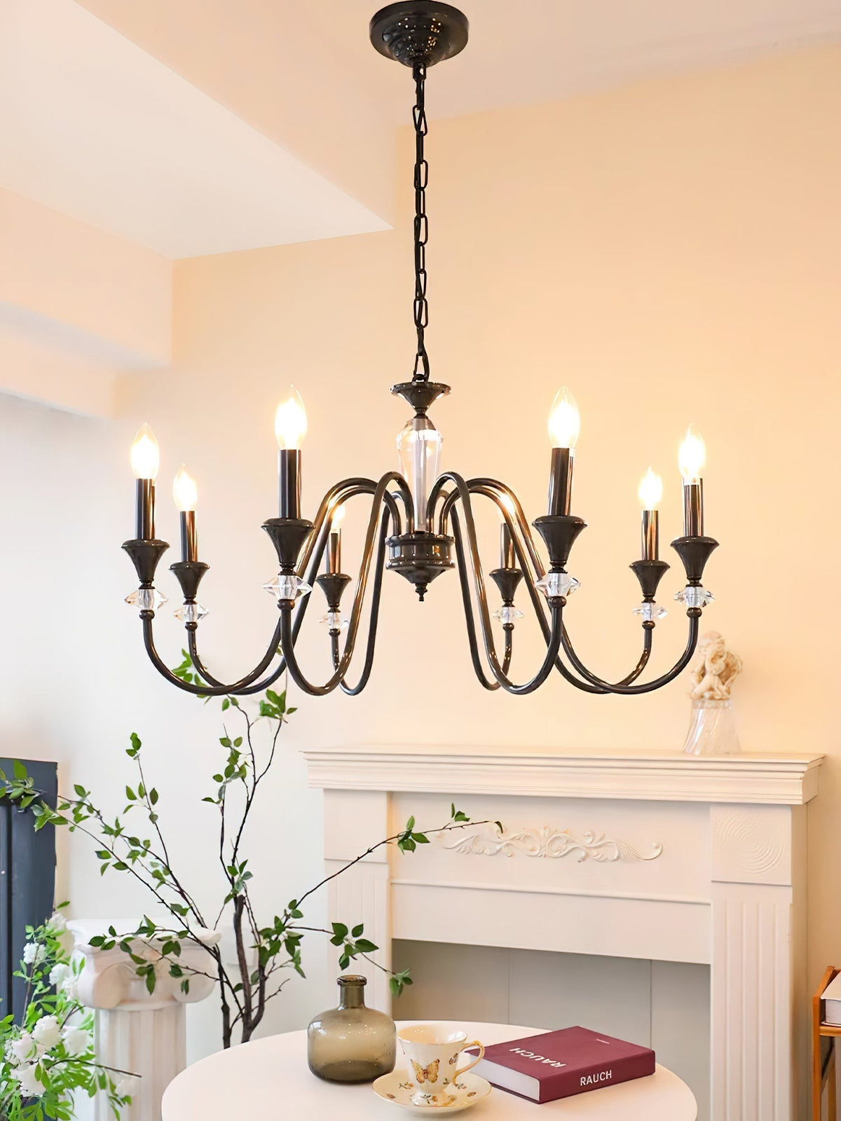 Lustra Chandelier Noir & Cristal Candelabre - Neutralighting