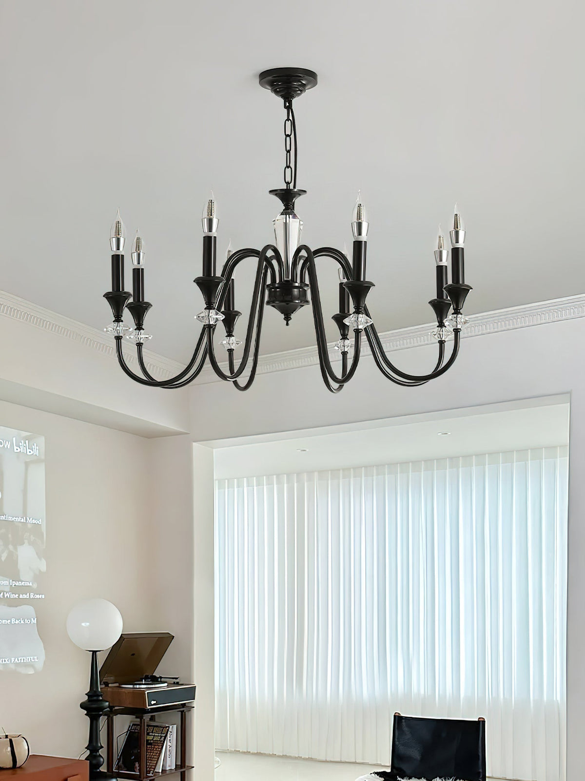Lustra Chandelier Noir & Cristal Candelabre - Neutralighting