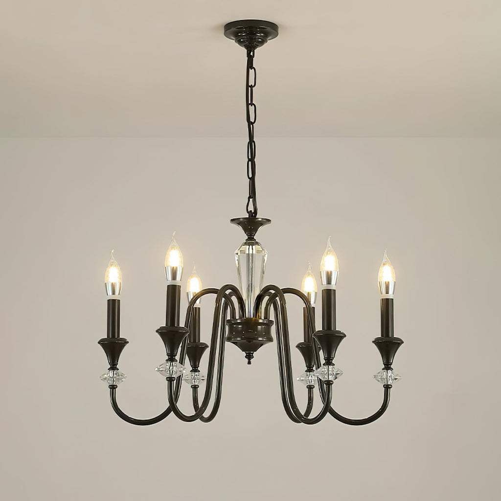 Lustra Chandelier Noir & Cristal Candelabre - Neutralighting
