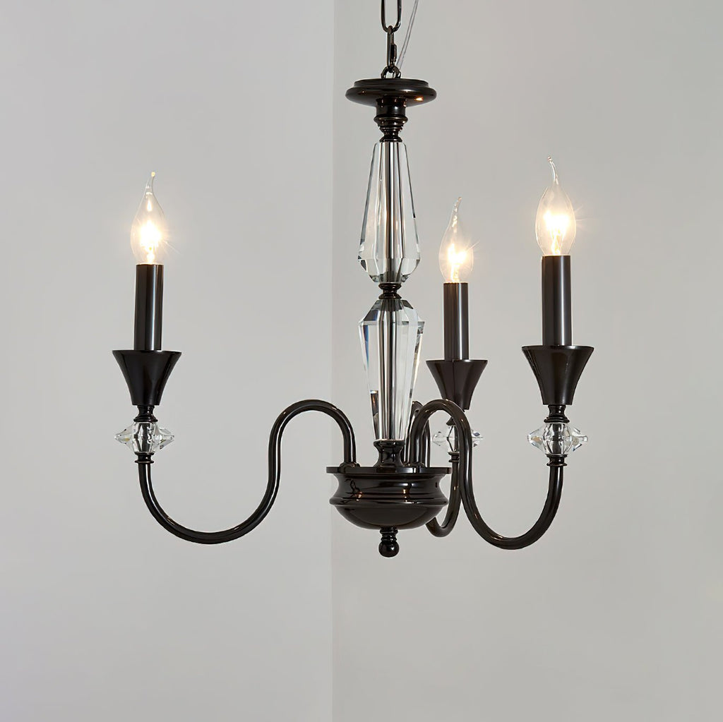 Lustra Chandelier Noir & Cristal Candelabre - Neutralighting