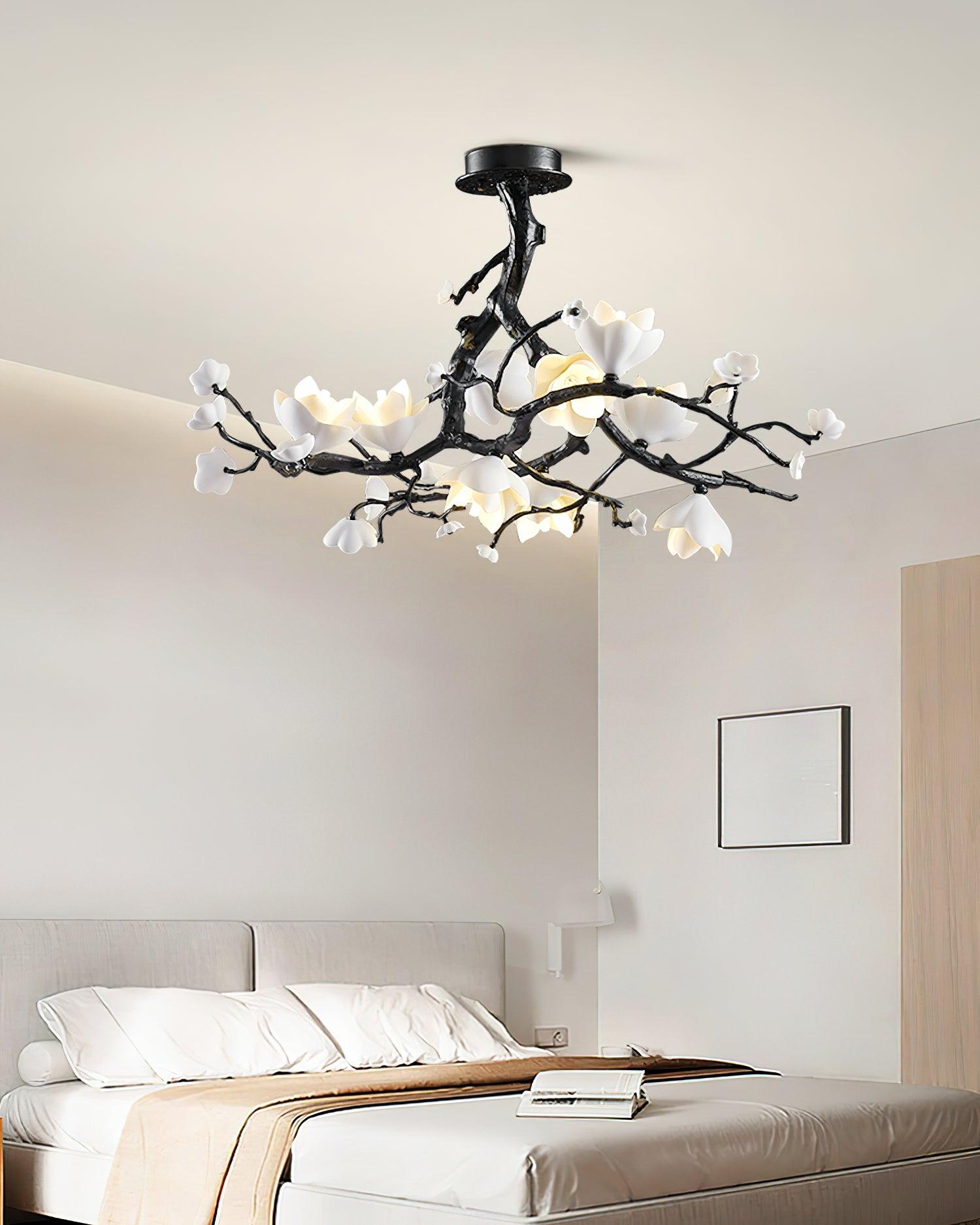Lustra Suspension Lampe Arbre Noir et Cuivre avec Fruits Sauvages - Neutralighting