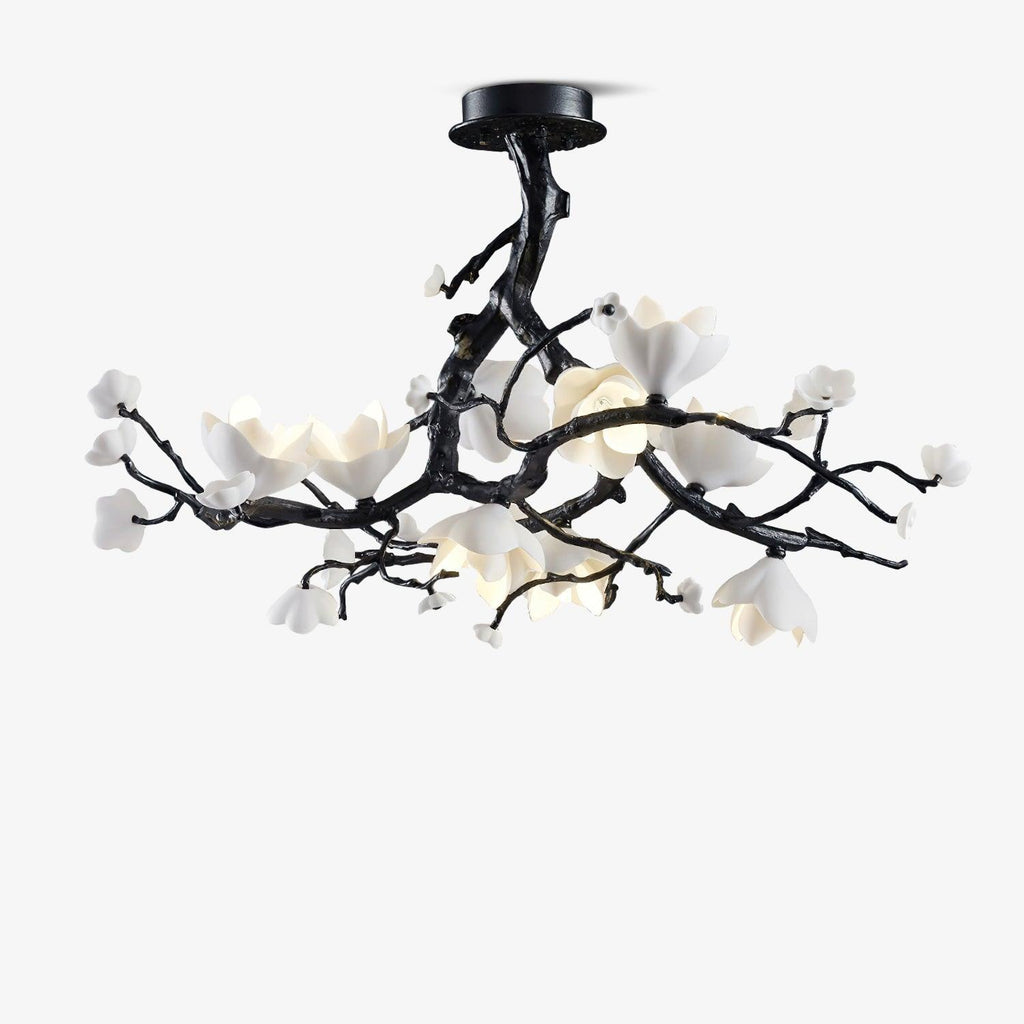 Lustra Suspension Lampe Arbre Noir et Cuivre avec Fruits Sauvages - Neutralighting