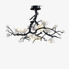 Lustra Suspension Lampe Arbre Noir et Cuivre avec Fruits Sauvages - Neutralighting