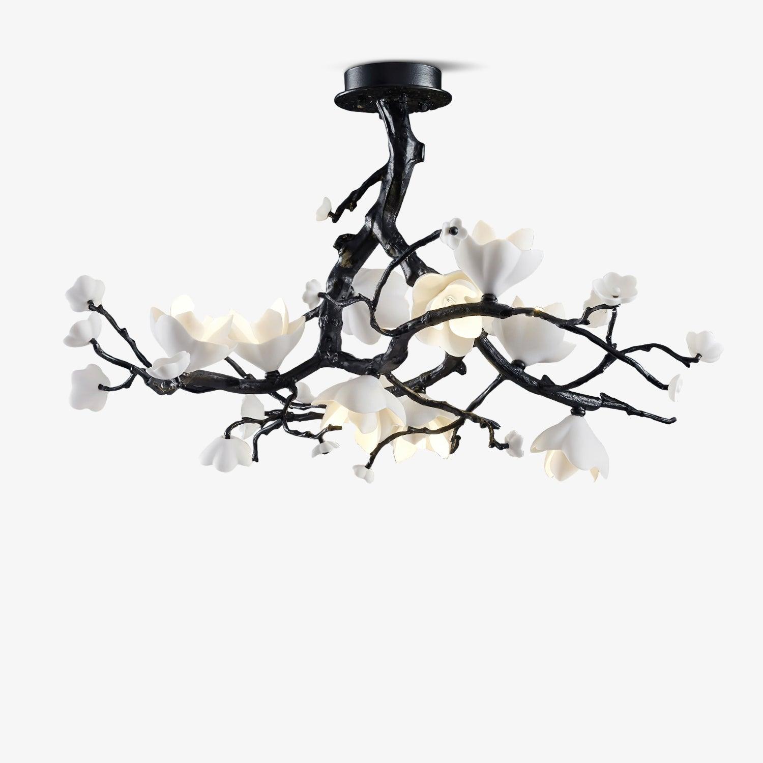 Lustra Suspension Lampe Arbre Noir et Cuivre avec Fruits Sauvages - Neutralighting