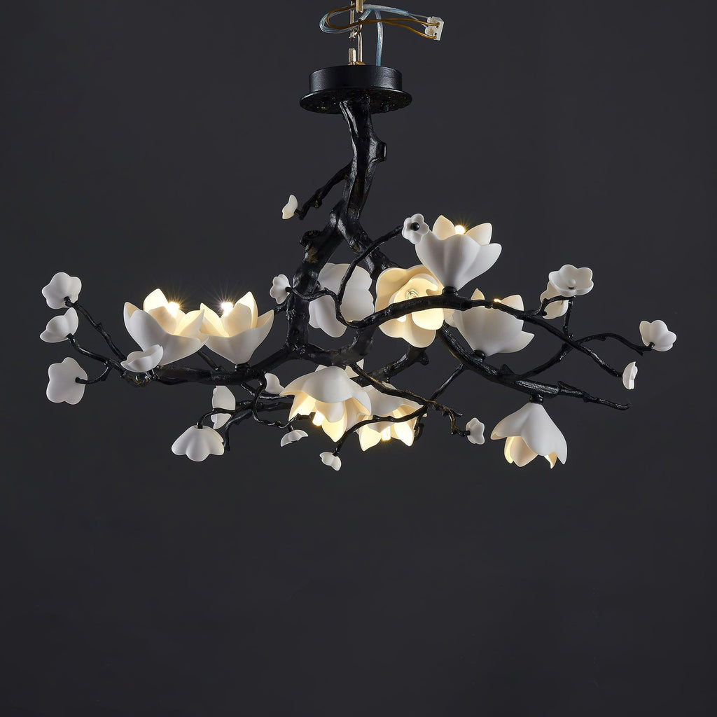 Lustra Suspension Lampe Arbre Noir et Cuivre avec Fruits Sauvages - Neutralighting