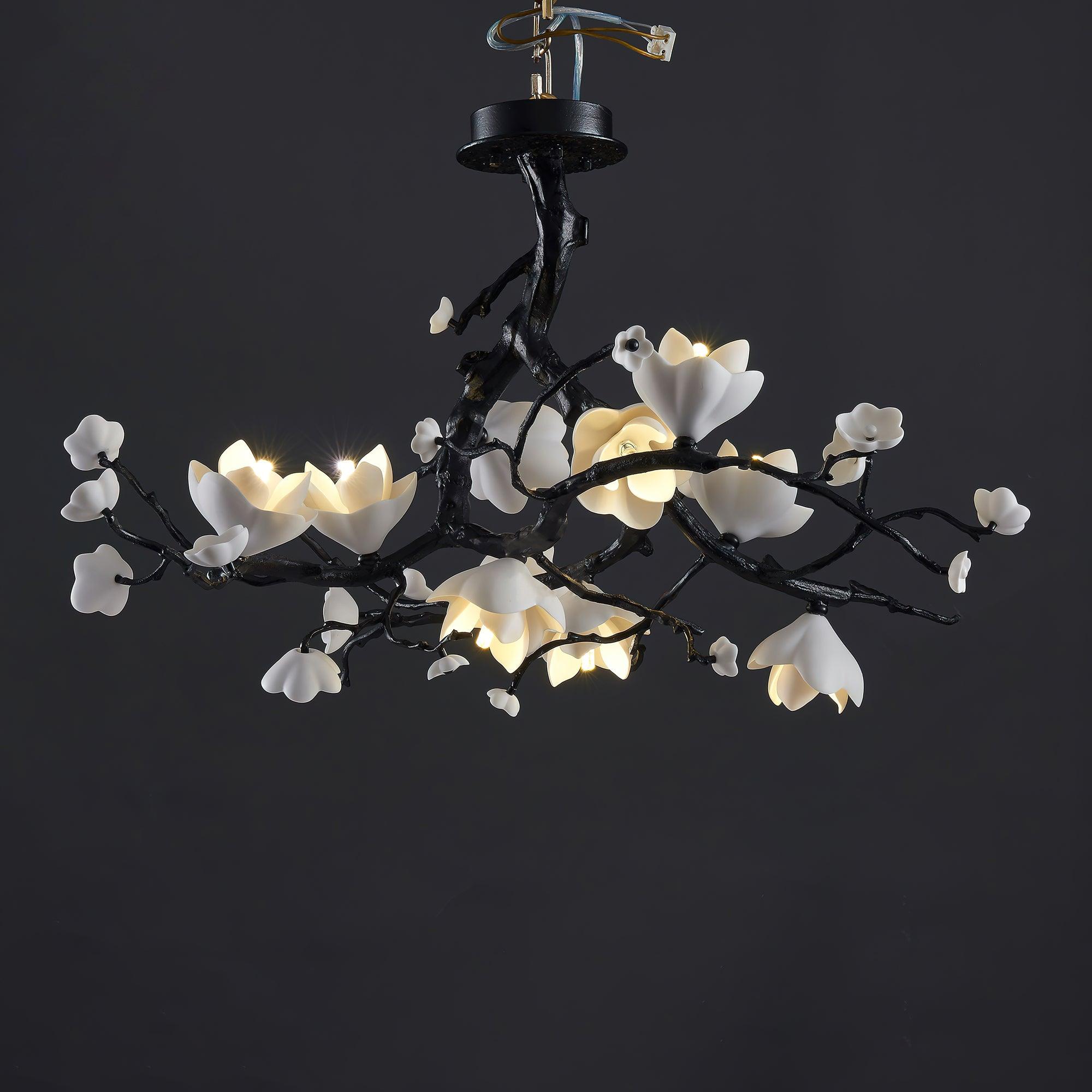 Lustra Suspension Lampe Arbre Noir et Cuivre avec Fruits Sauvages - Neutralighting
