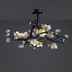 Lustra Suspension Lampe Arbre Noir et Cuivre avec Fruits Sauvages - Neutralighting