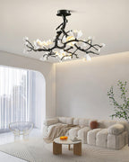 Lustra Suspension Lampe Arbre Noir et Cuivre avec Fruits Sauvages - Neutralighting