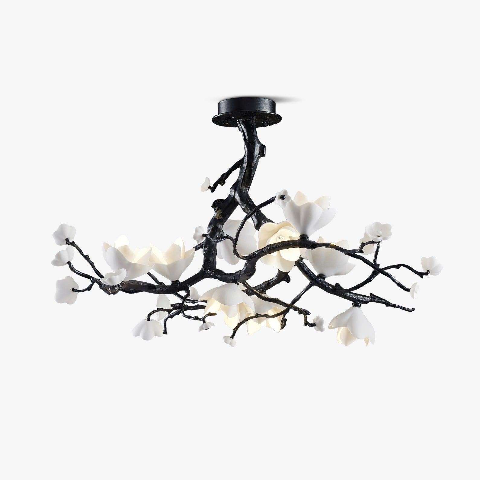 Lustra Suspension Lampe Arbre Noir et Cuivre avec Fruits Sauvages - Neutralighting