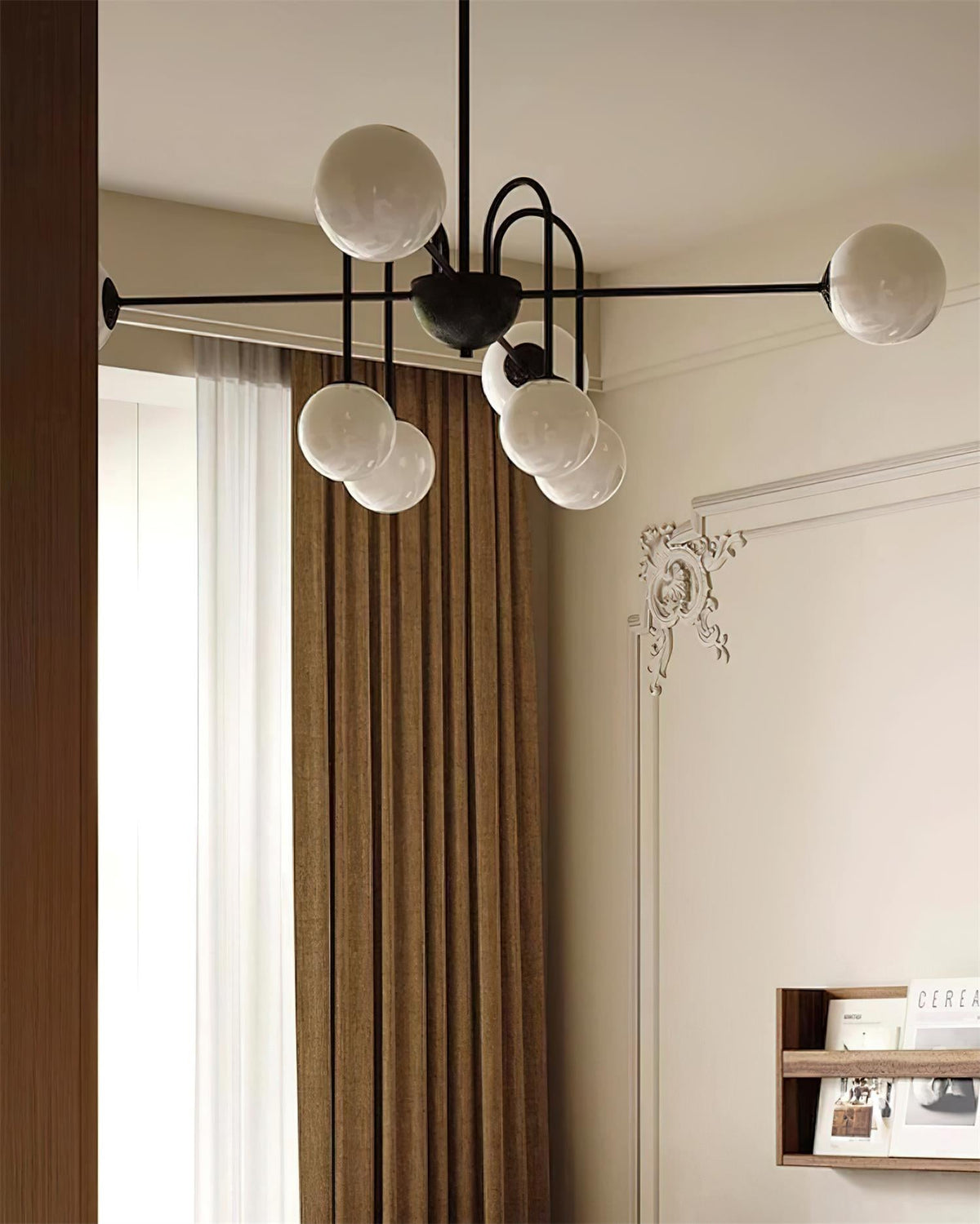 Virelli Lustre Arches Noires Globes en Verre Minimaliste - Neutralighting