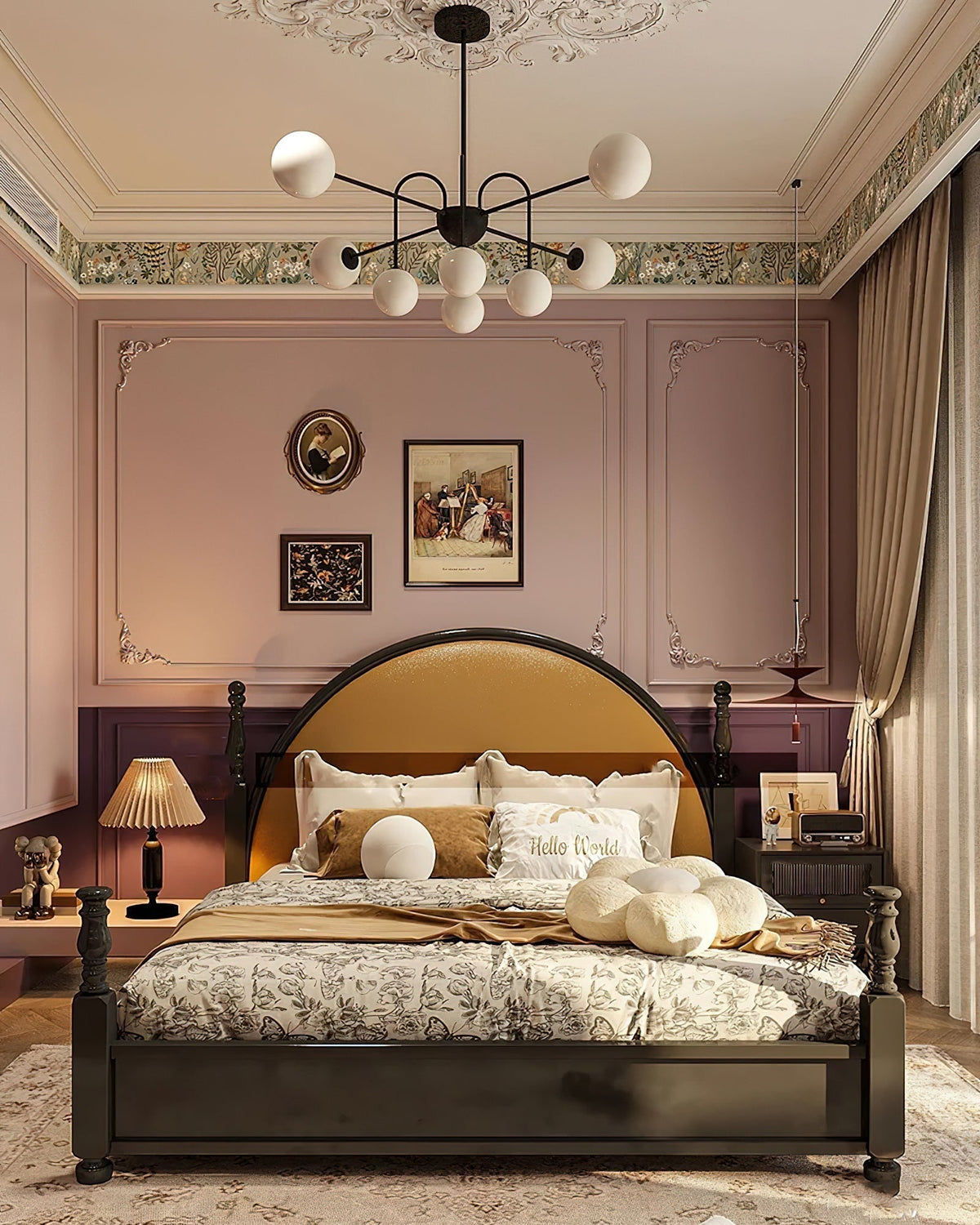 Virelli Lustre Arches Noires Globes en Verre Minimaliste - Neutralighting