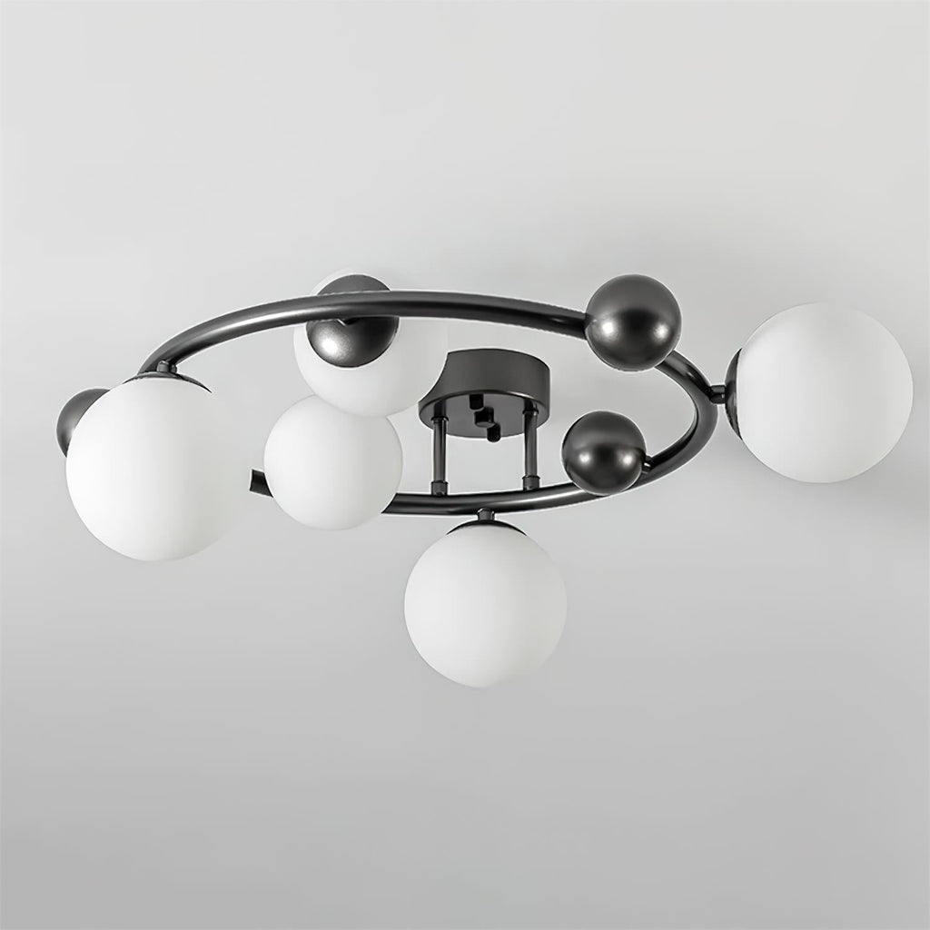 Keden Plafonnier Givré Verre Orbite Anneau Moderne - Neutralighting