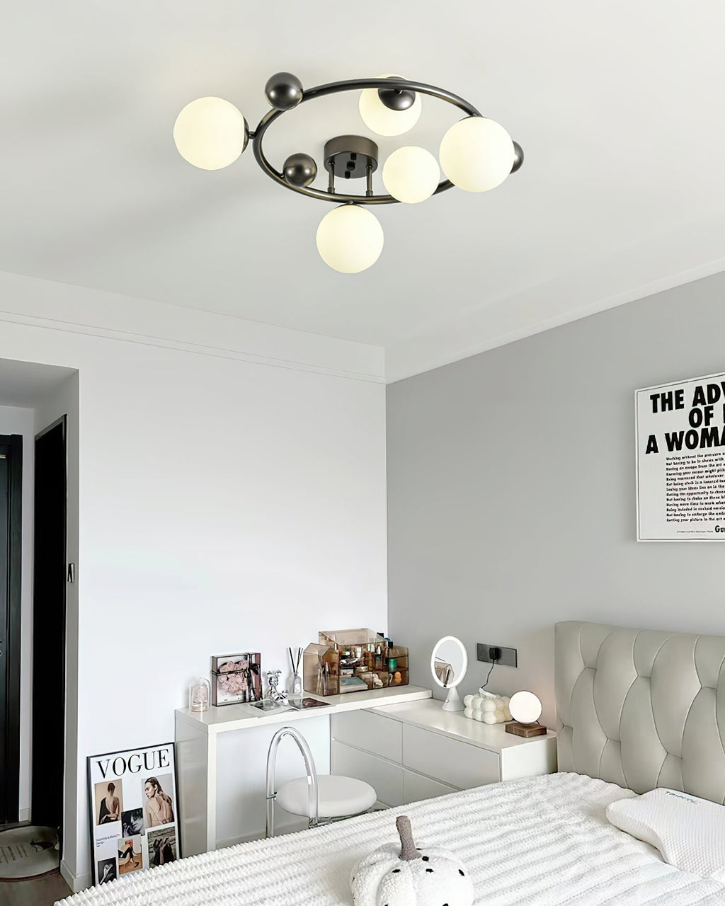 Keden Plafonnier Givré Verre Orbite Anneau Moderne - Neutralighting