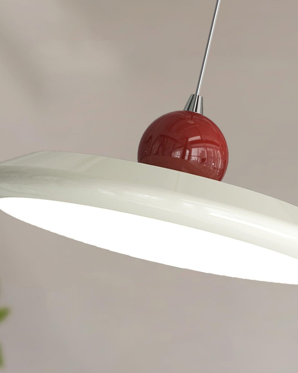 Lustra Lampe Pendante Disque Acrylique Blanc Bord Vert Rouge Audacieux - Neutralighting