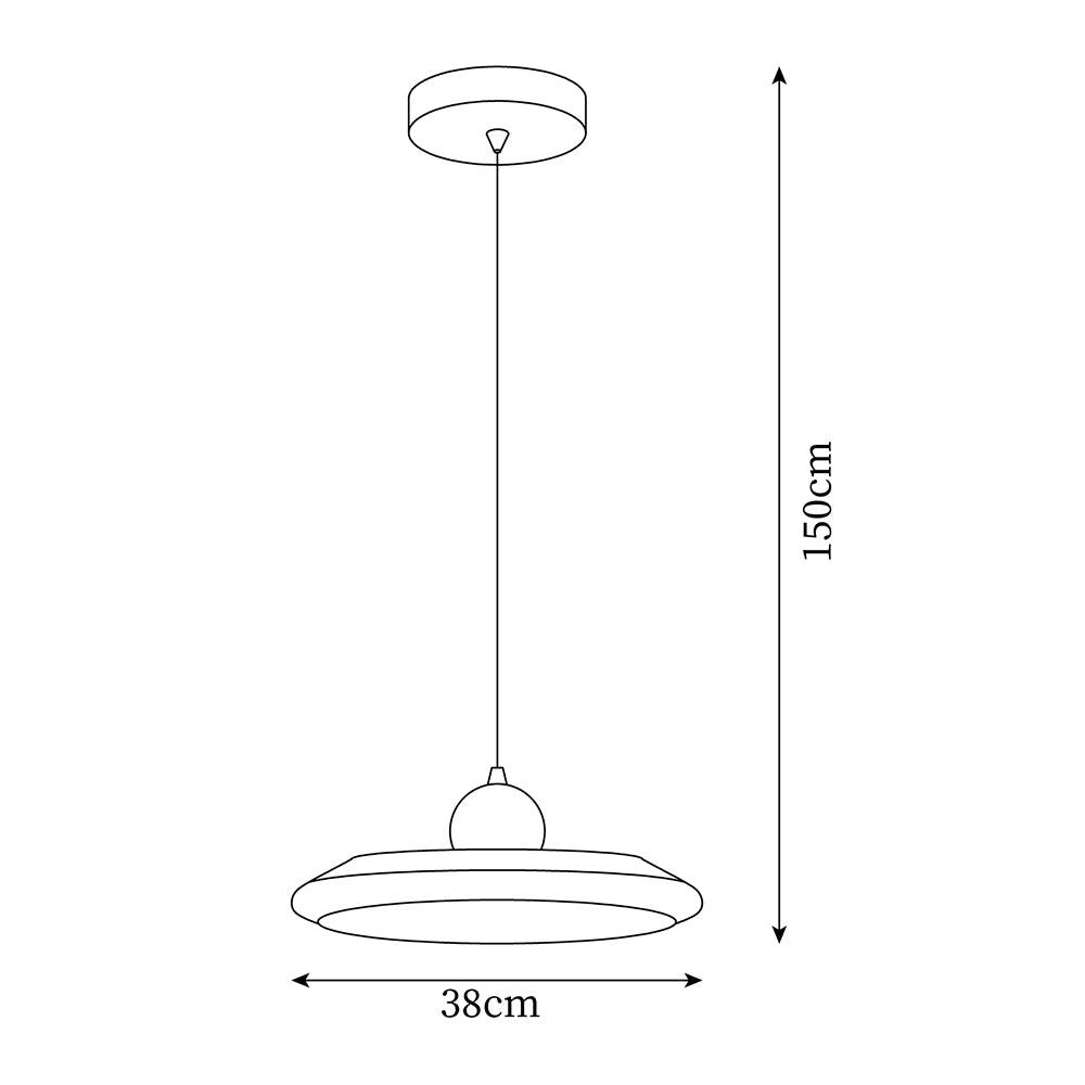 Lustra Lampe Pendante Disque Acrylique Blanc Bord Vert Rouge Audacieux - Neutralighting