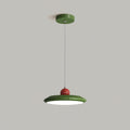 Lustra Lampe Pendante Disque Acrylique Blanc Bord Vert Rouge Audacieux - Neutralighting