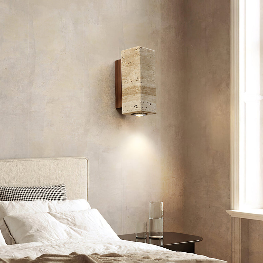 Celore Cylindre-Bois Travertin Luminaire Mural - Neutralighting