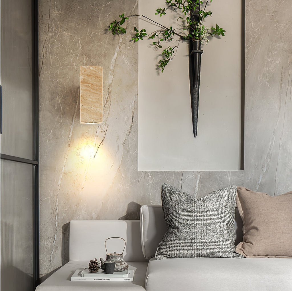 Celore Cylindre-Bois Travertin Luminaire Mural - Neutralighting