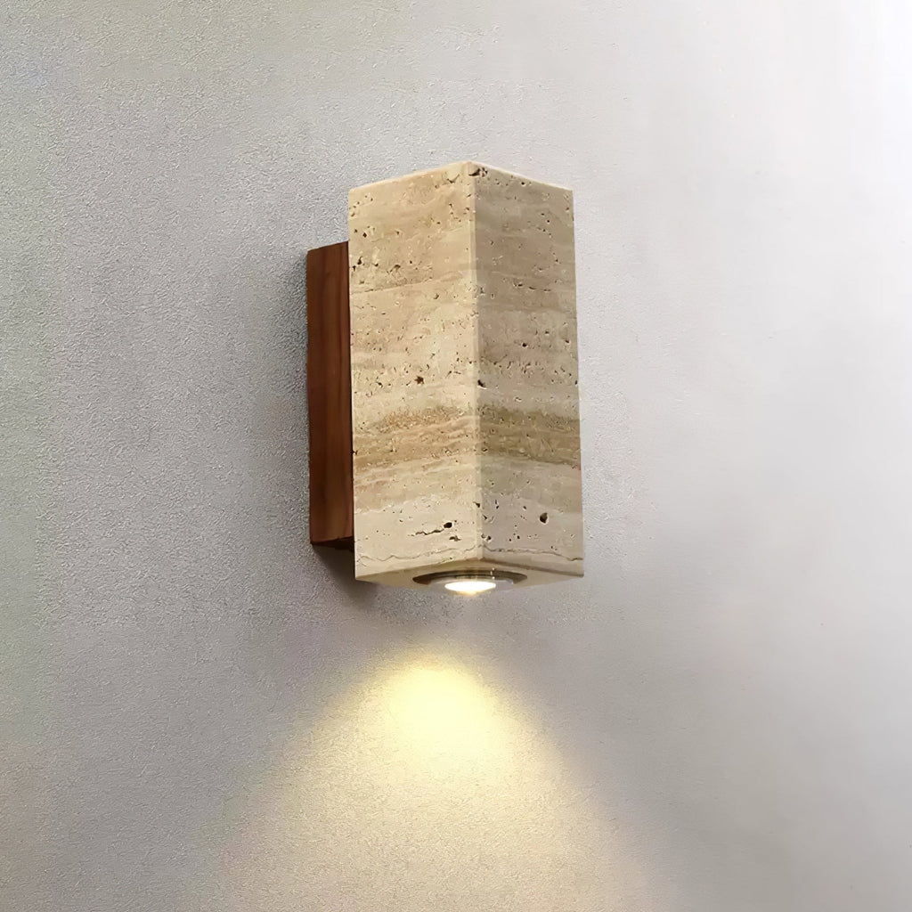 Celore Cylindre-Bois Travertin Luminaire Mural - Neutralighting