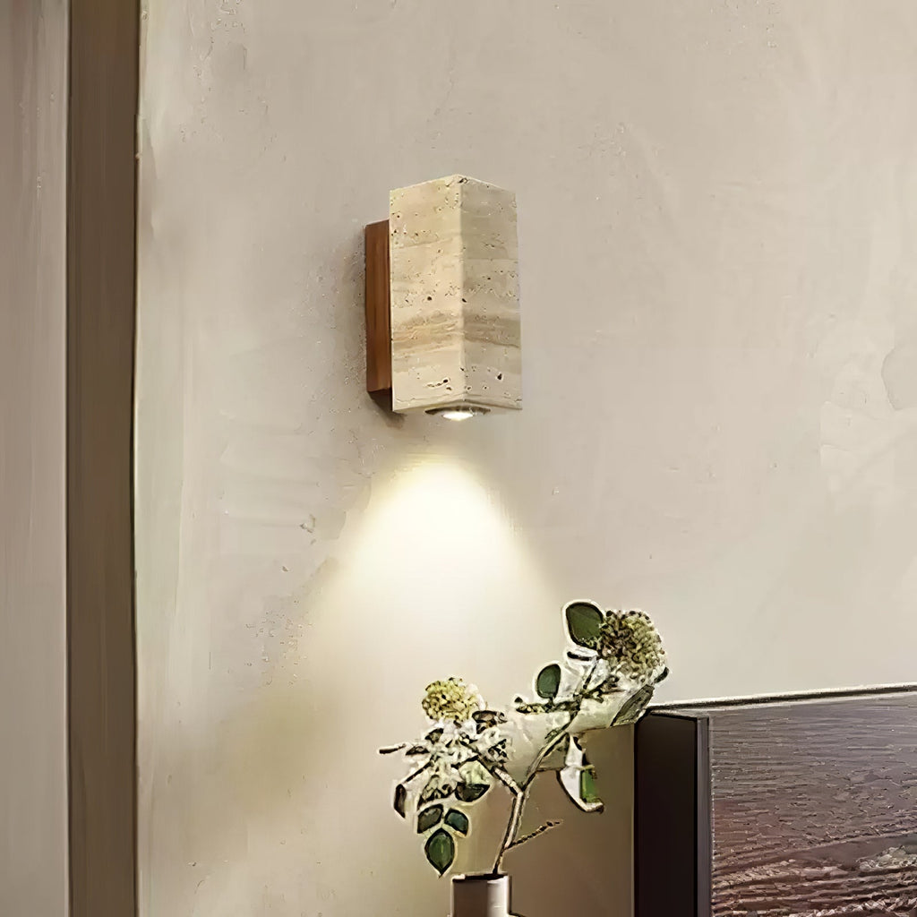 Celore Cylindre-Bois Travertin Luminaire Mural - Neutralighting