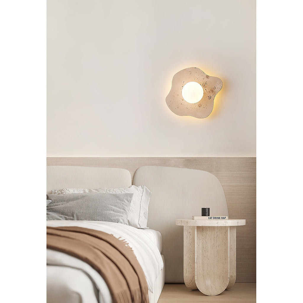 Tinduvyj Moderne Minimaliste Travertin Verre Applique Murale - Neutralighting