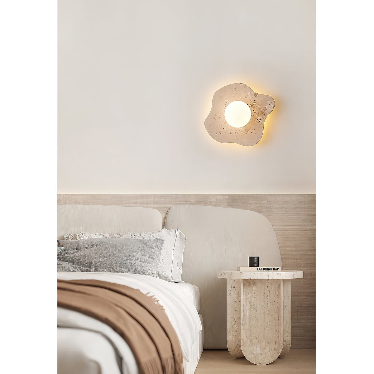 Tinduvyj Moderne Minimaliste Travertin Verre Applique Murale - Neutralighting