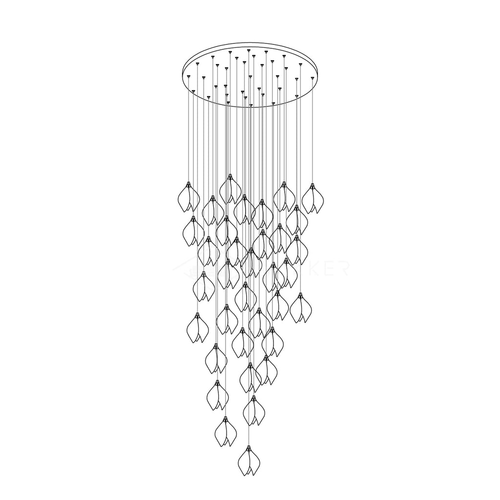 Lustra Suspension Lampe Céramique Florale Blanche - Neutralighting