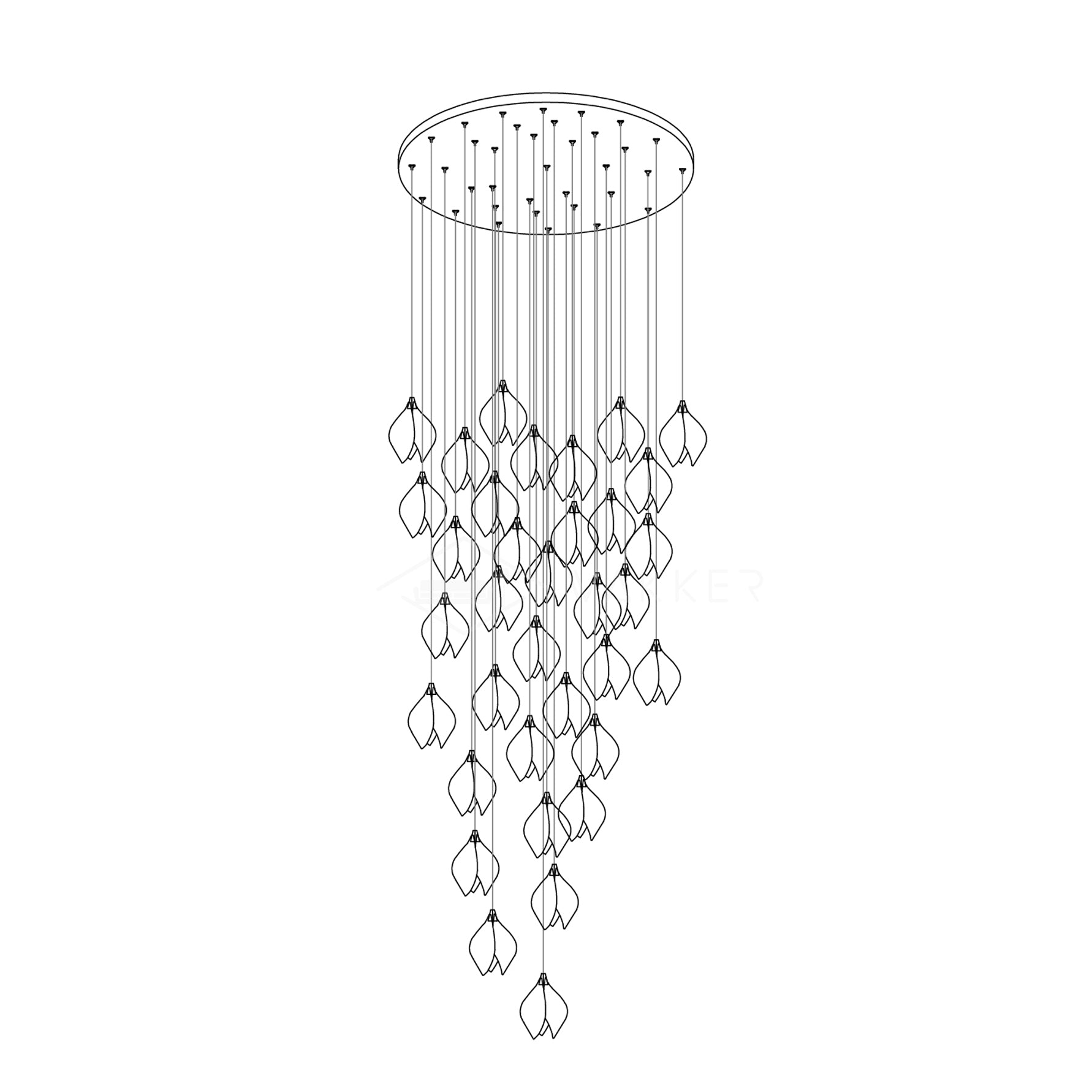 Lustra Suspension Lampe Céramique Florale Blanche - Neutralighting
