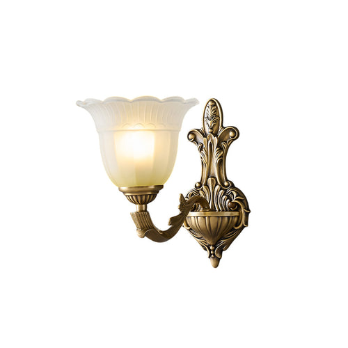 Sifuvyd Luxe Fleur Laiton Verre Métal Applique Murale - Neutralighting