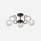 Orb Lustre Plafonnier Verre Globe Fleur Cadre Noir - Neutralighting