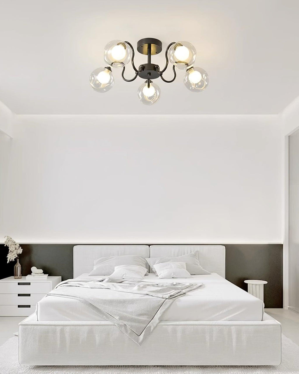 Orb Plafonnier Fleur Verre Globe Bras Moderne Salon - Neutralighting
