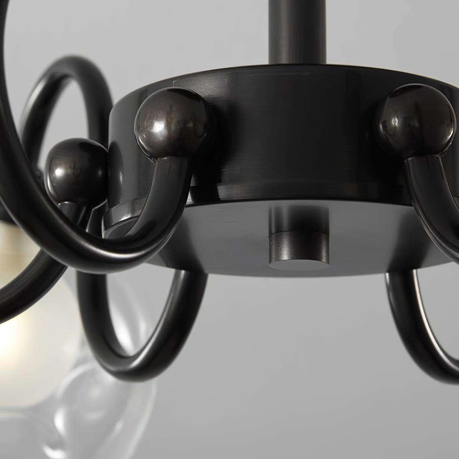 Orb Lustre Plafonnier Verre Globe Fleur Cadre Noir - Neutralighting