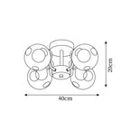 Orb Lustre Plafonnier Verre Globe Fleur Cadre Noir - Neutralighting