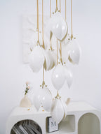 Lustra Suspension Lampe Céramique Florale Blanche - Neutralighting