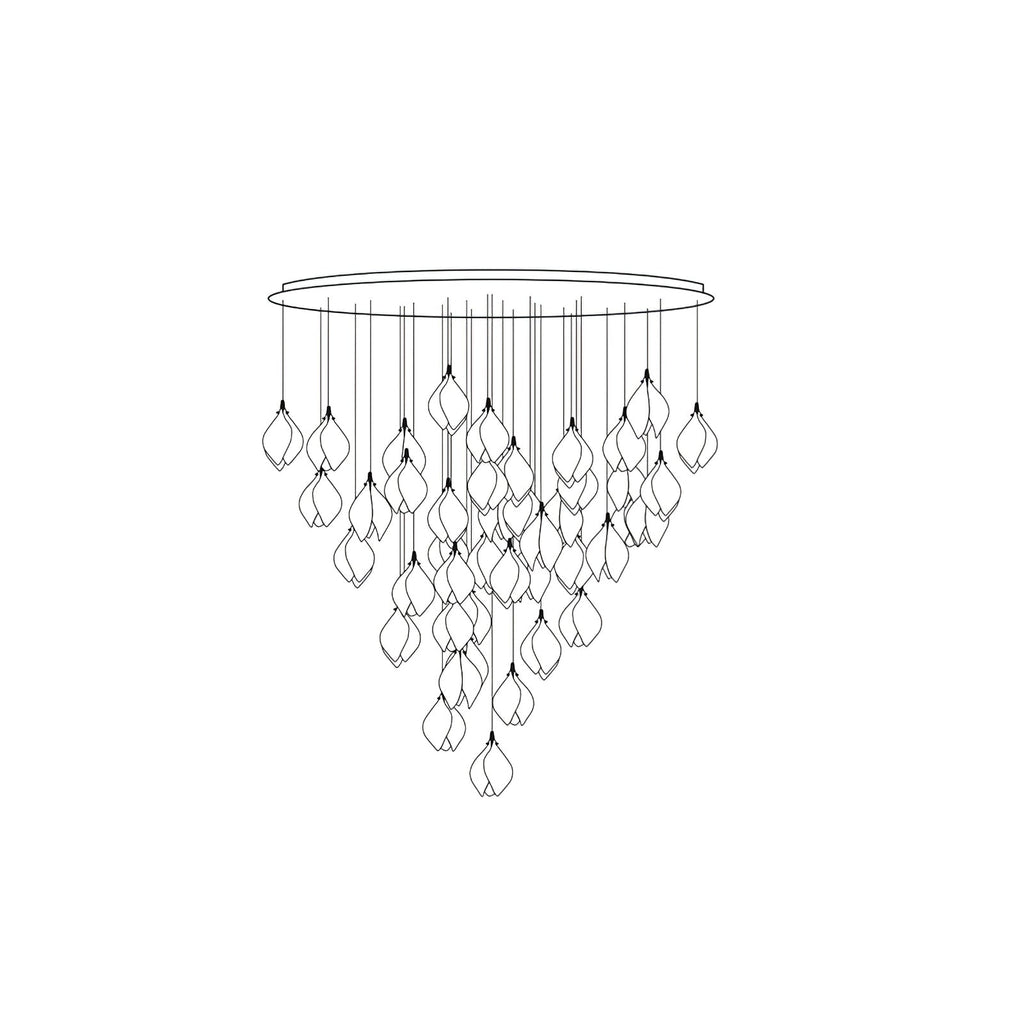 Lustra Suspension Lampe Céramique Florale Blanche - Neutralighting