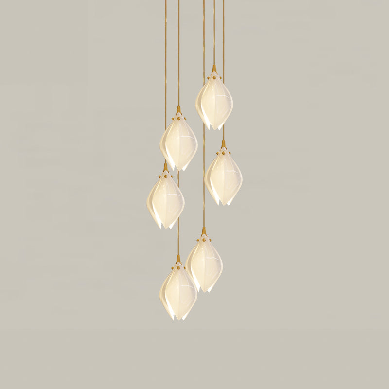 Lustra Suspension Lampe Céramique Florale Blanche - Neutralighting