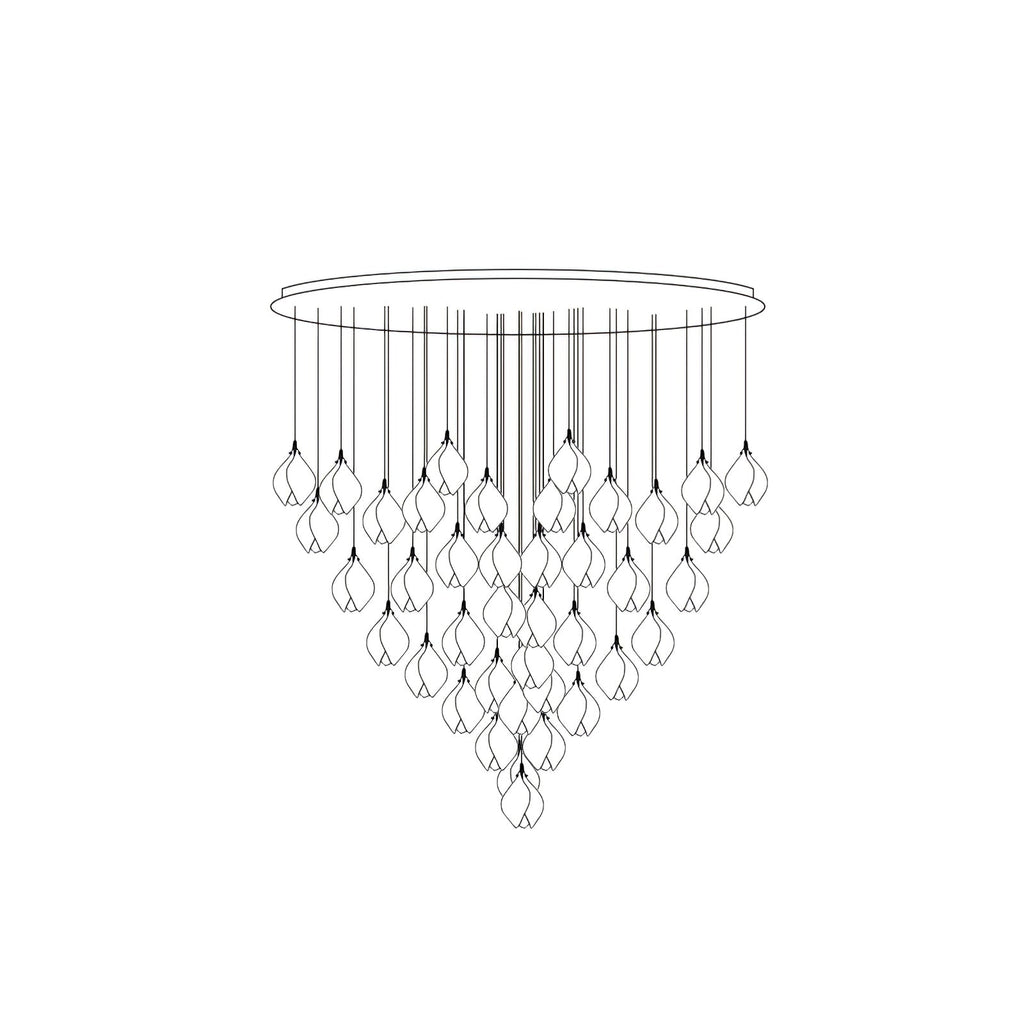 Lustra Suspension Lampe Céramique Florale Blanche - Neutralighting