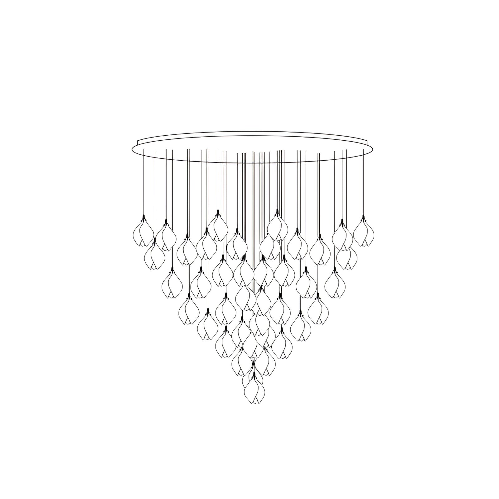 Lustra Suspension Lampe Céramique Florale Blanche - Neutralighting
