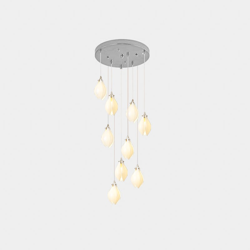 Lustra Suspension Lampe Céramique Florale Blanche - Neutralighting