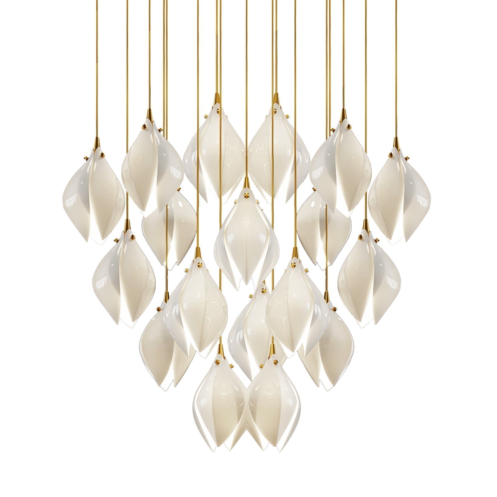 Lustra Suspension Lampe Céramique Florale Blanche - Neutralighting