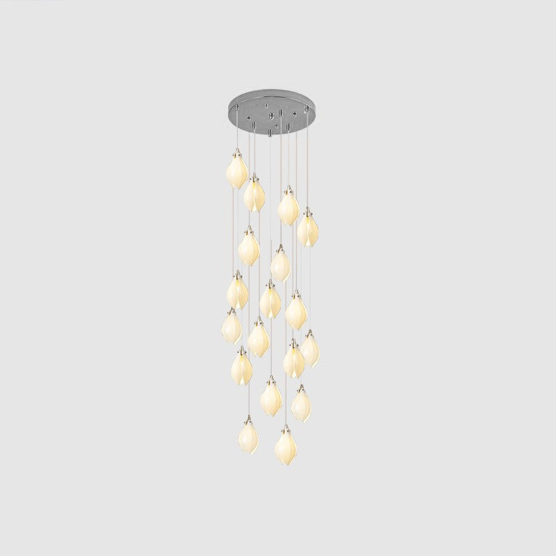Lustra Suspension Lampe Céramique Florale Blanche - Neutralighting