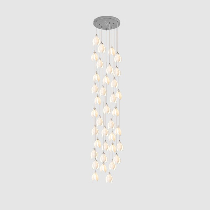 Lustra Suspension Lampe Céramique Florale Blanche - Neutralighting