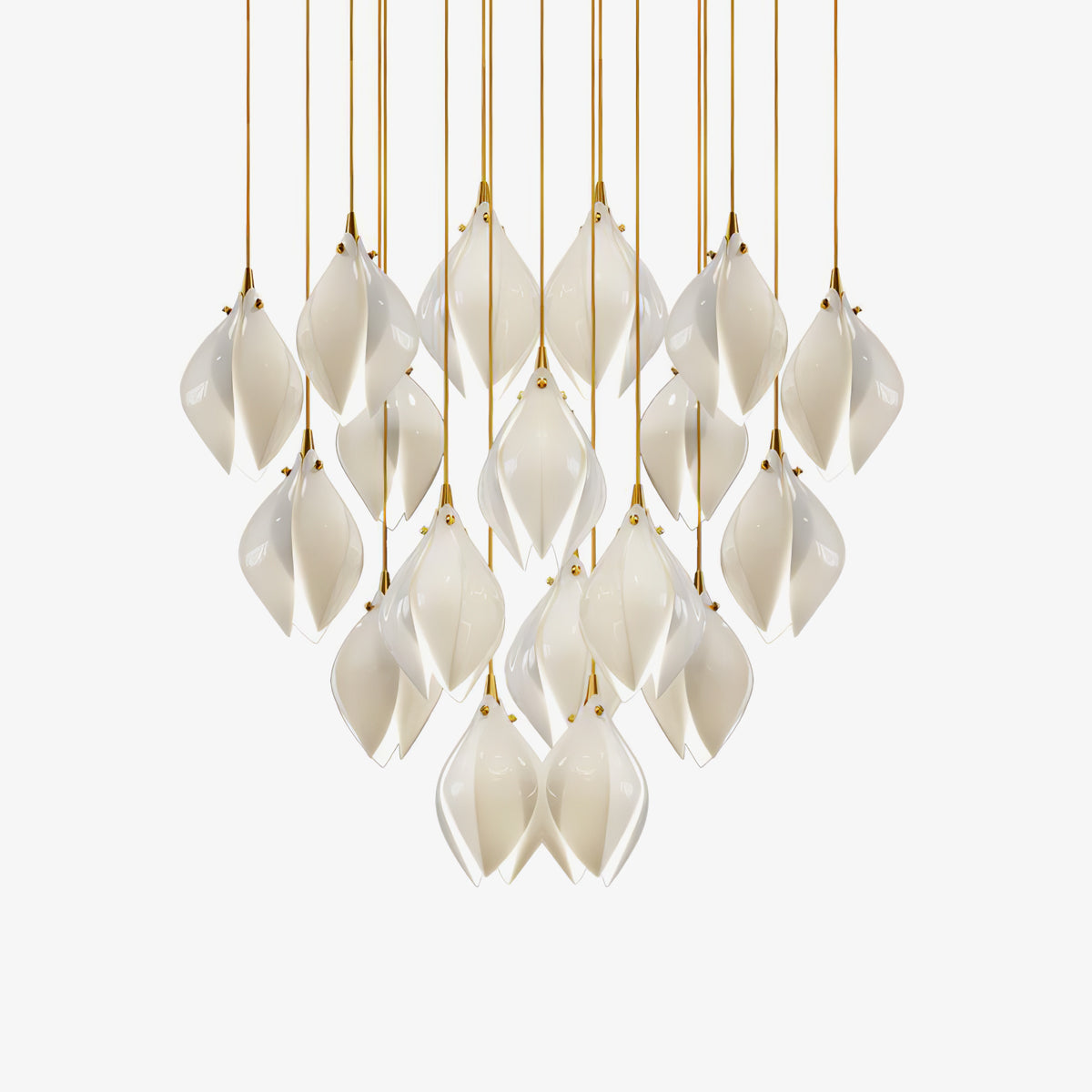 Lustra Suspension Lampe Céramique Florale Blanche - Neutralighting