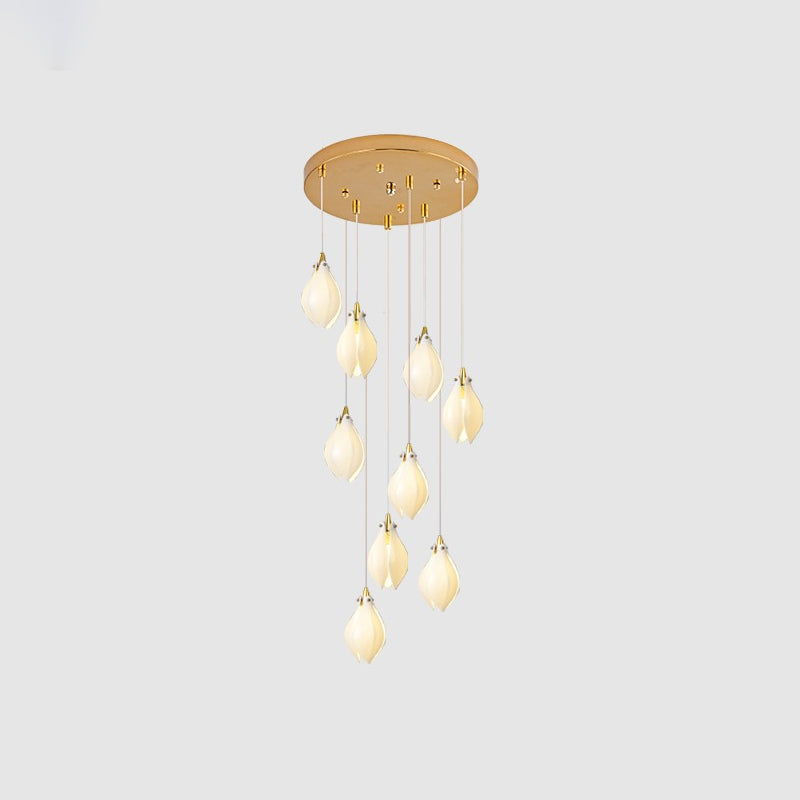 Lustra Suspension Lampe Céramique Florale Blanche - Neutralighting