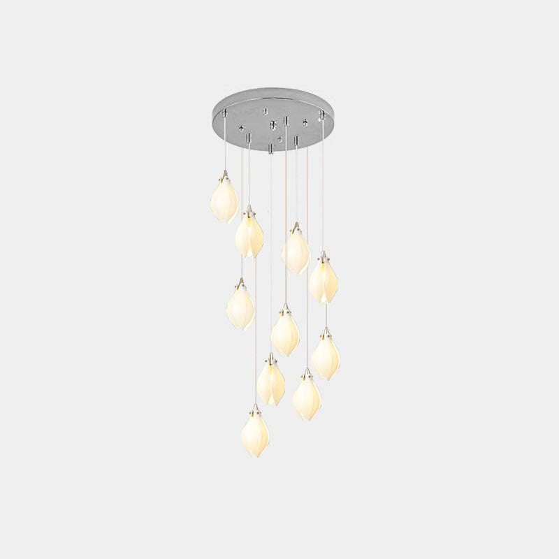 Lustra Suspension Lampe Céramique Florale Blanche - Neutralighting