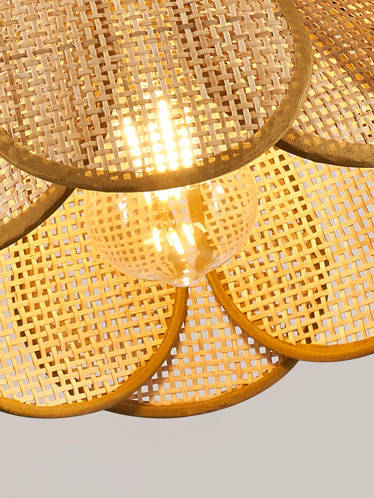 Eurvinel Élégance Floraison Rotin Tissu Suspension - Neutralighting
